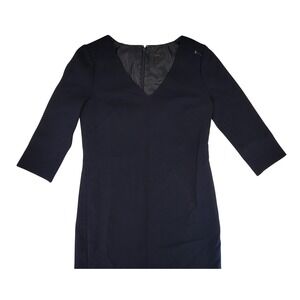 J Crew Navy Blue V Neck 3/4 Sleeve Sheath Dress Size 0